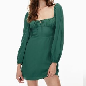 Aritzia Sunday Best Delilah Long sleeve Mini Dress Green XS